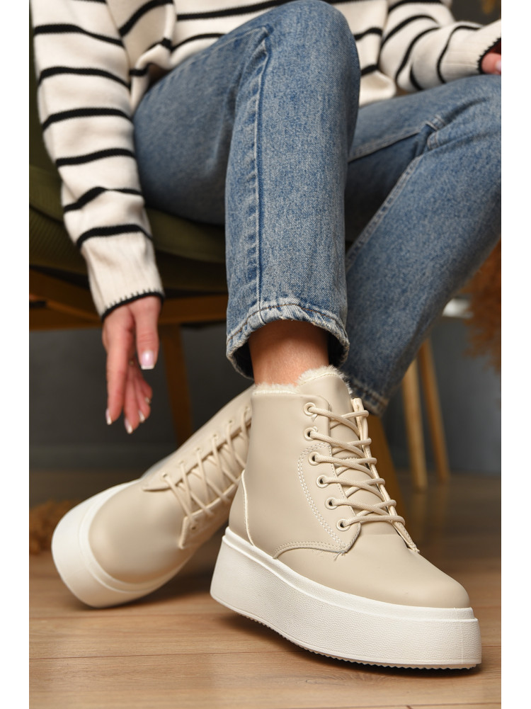 Ботинки женские зимние бежевого цвета 651-7 209426C