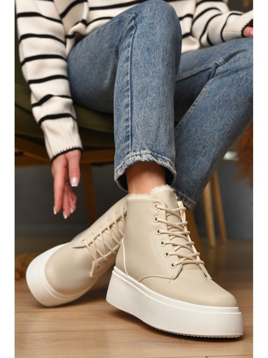 Ботинки женские зимние бежевого цвета 651-7 209426C