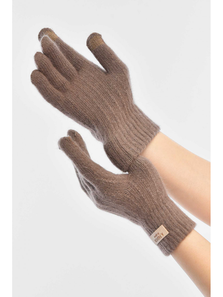 Перчатки женские сенсорные коричневого цвета 2401 209429C