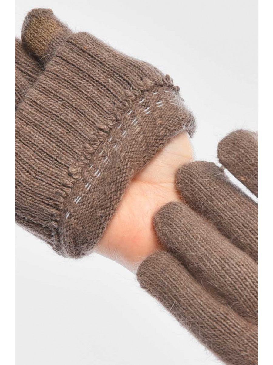 Перчатки женские сенсорные коричневого цвета 2401 209429C