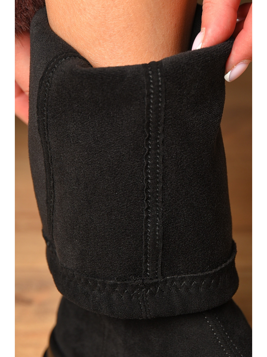 Сапоги женские демисезонные черного цвета на флисе 77-109-3 209430C