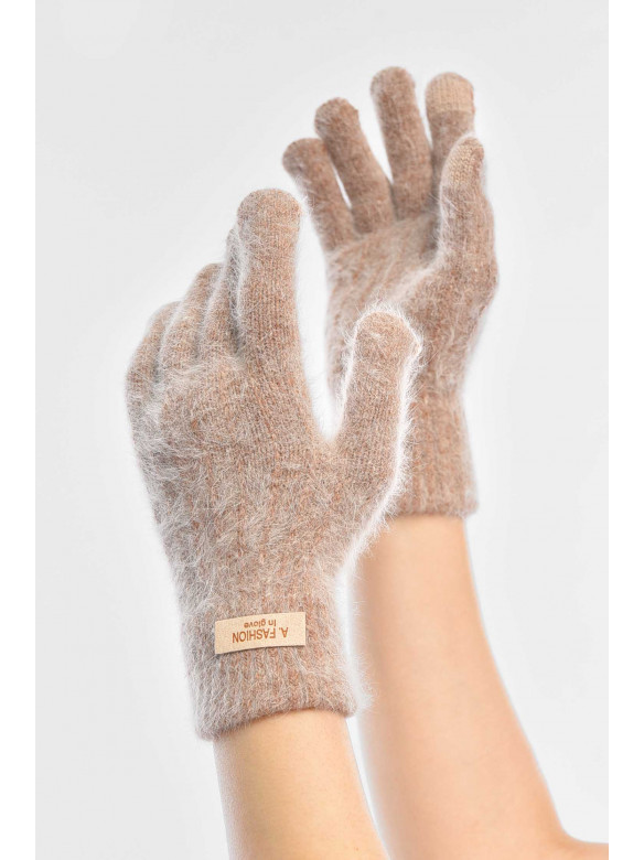 Перчатки женские сенсорные бежевого цвета 2401 209437C