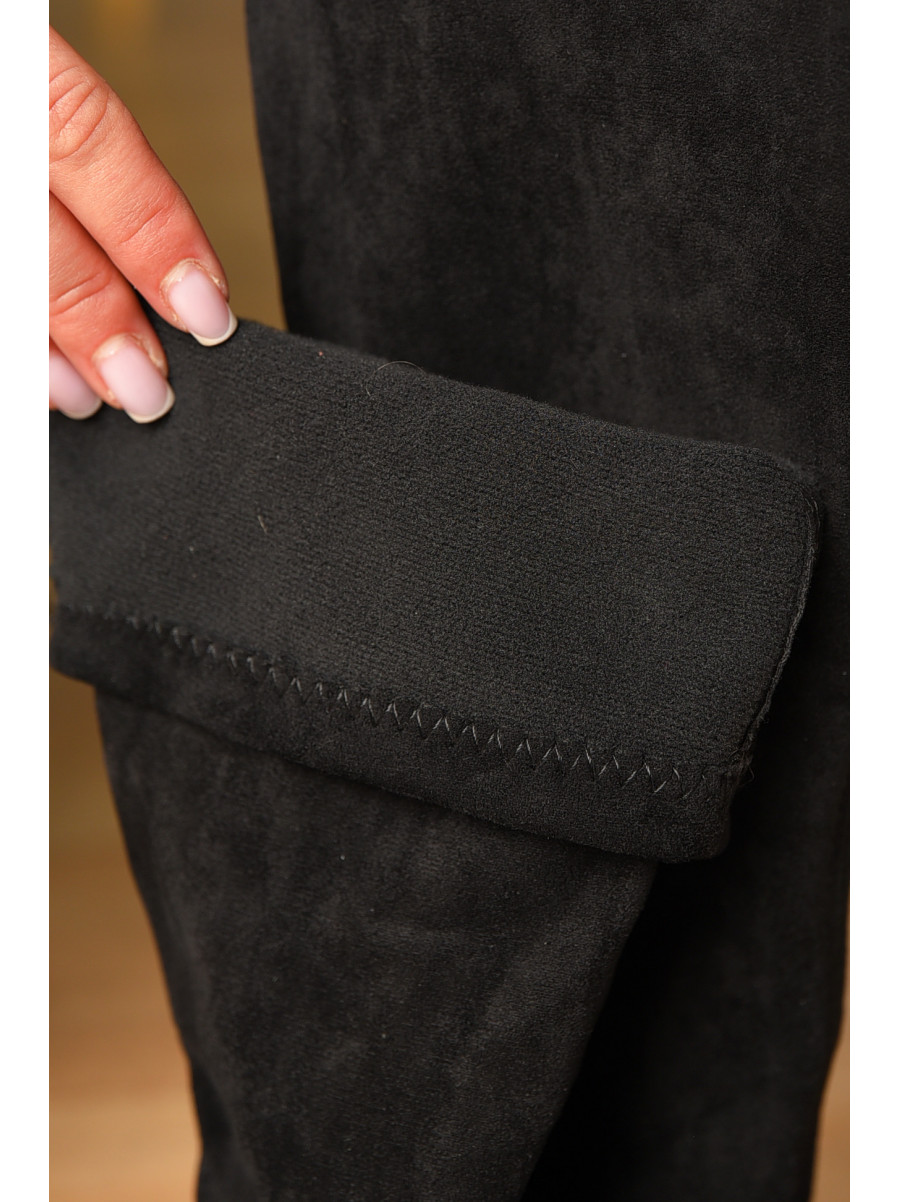 Сапоги женские демисезонные черного цвета на флисе 77-111 209440C