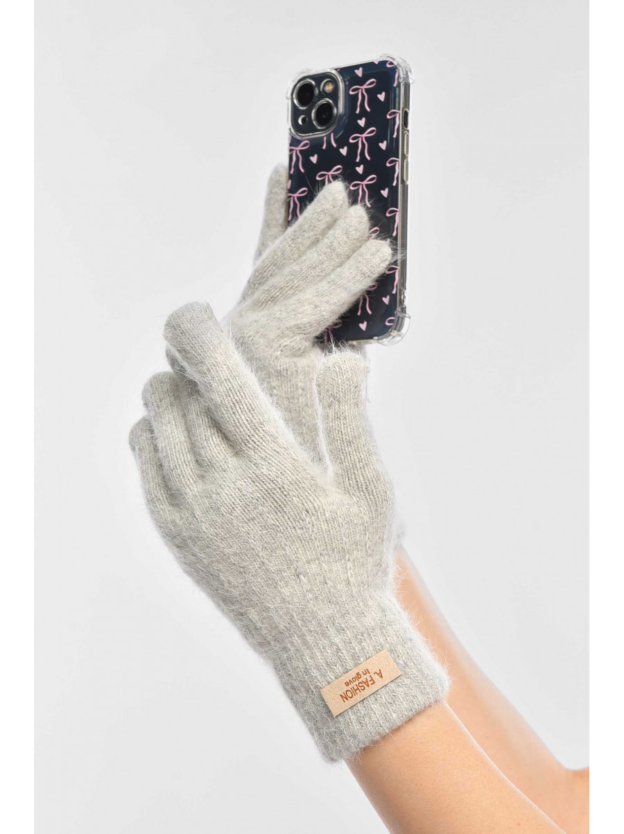 Перчатки женские сенсорные светло-серого цвета 2401 209441C