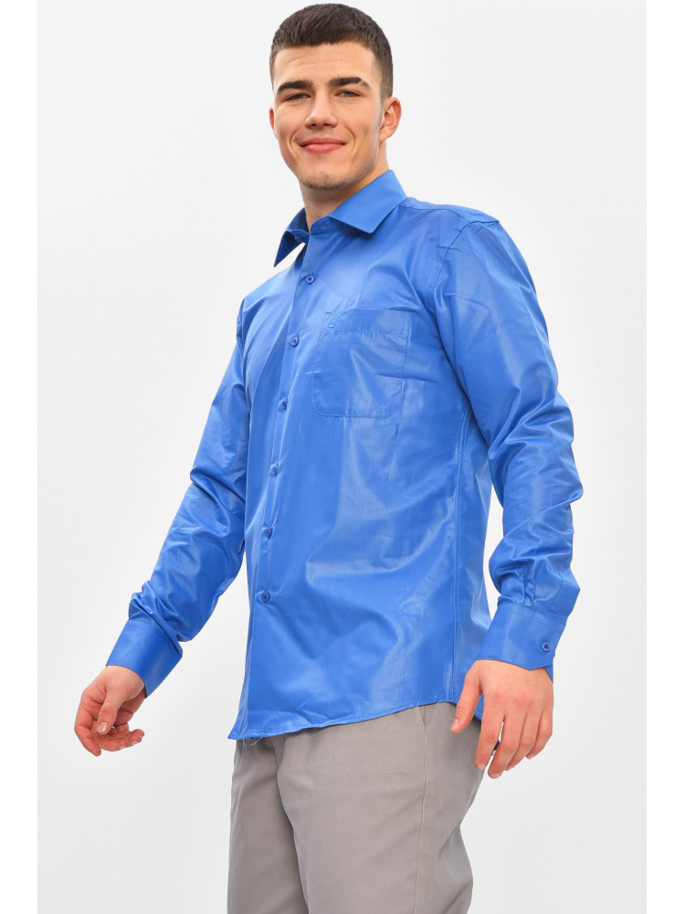 Рубашка мужская однотонная синего цвета M1083 209443C