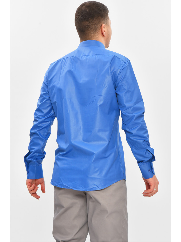 Рубашка мужская однотонная синего цвета M1083 209443C