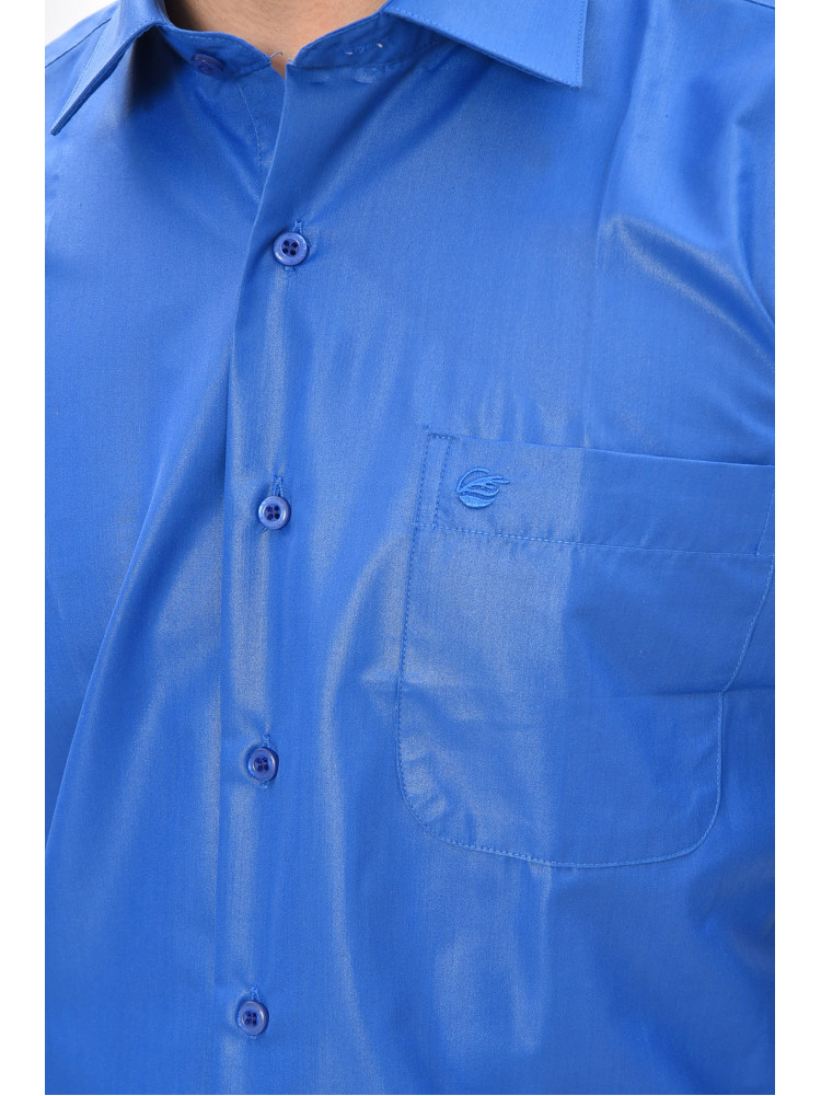 Рубашка мужская однотонная синего цвета M1083 209443C