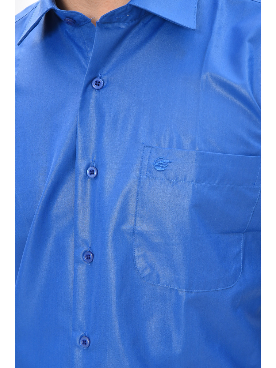 Рубашка мужская однотонная синего цвета M1083 209443C