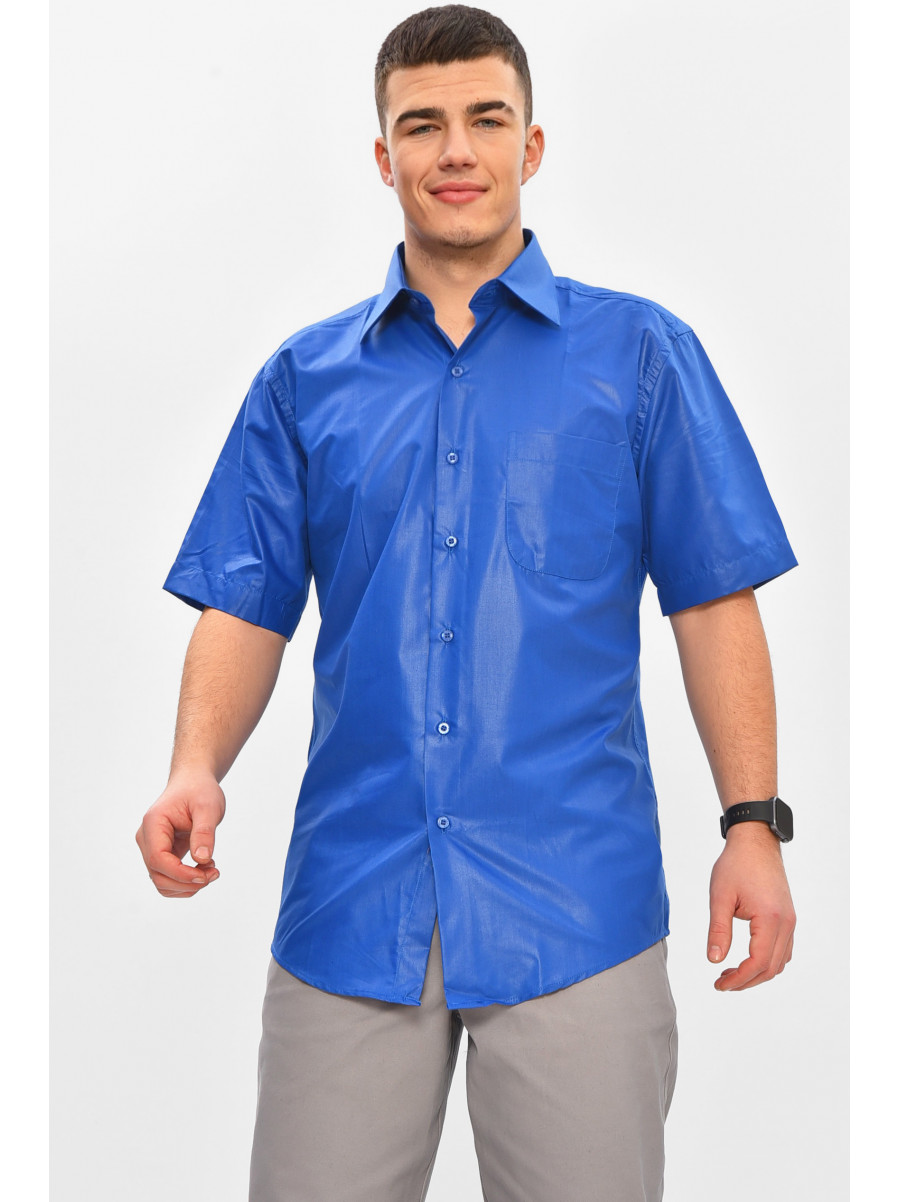 Рубашка мужская однотонная синего цвета M1083-S 209444C