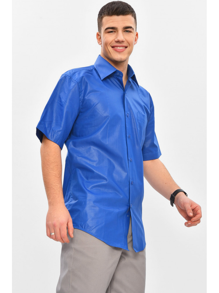 Рубашка мужская однотонная синего цвета M1083-S 209444C