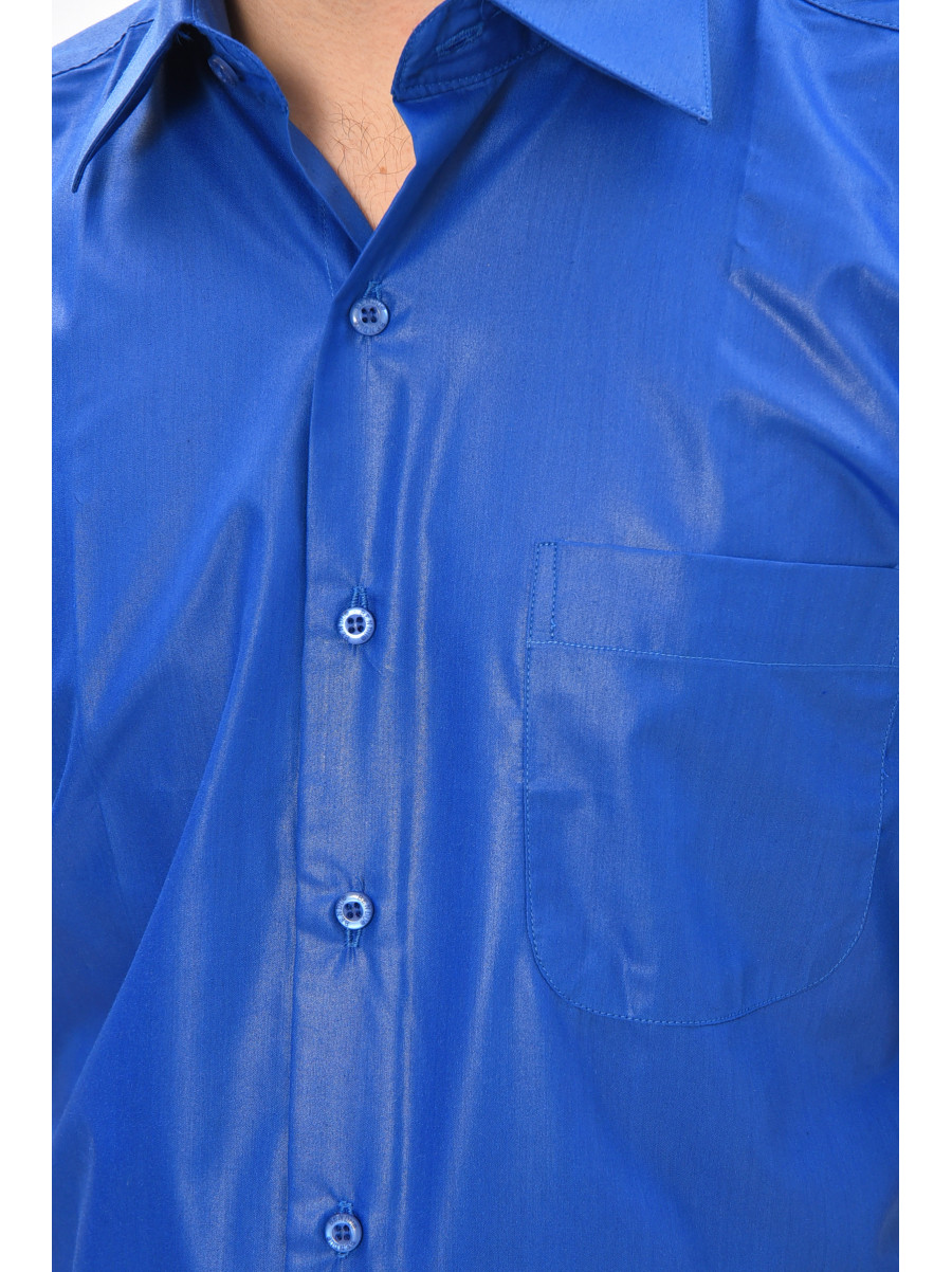 Рубашка мужская однотонная синего цвета M1083-S 209444C