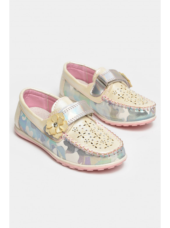 Мокасини дитячі для дівчинки білого кольору 18305-1 209445C
