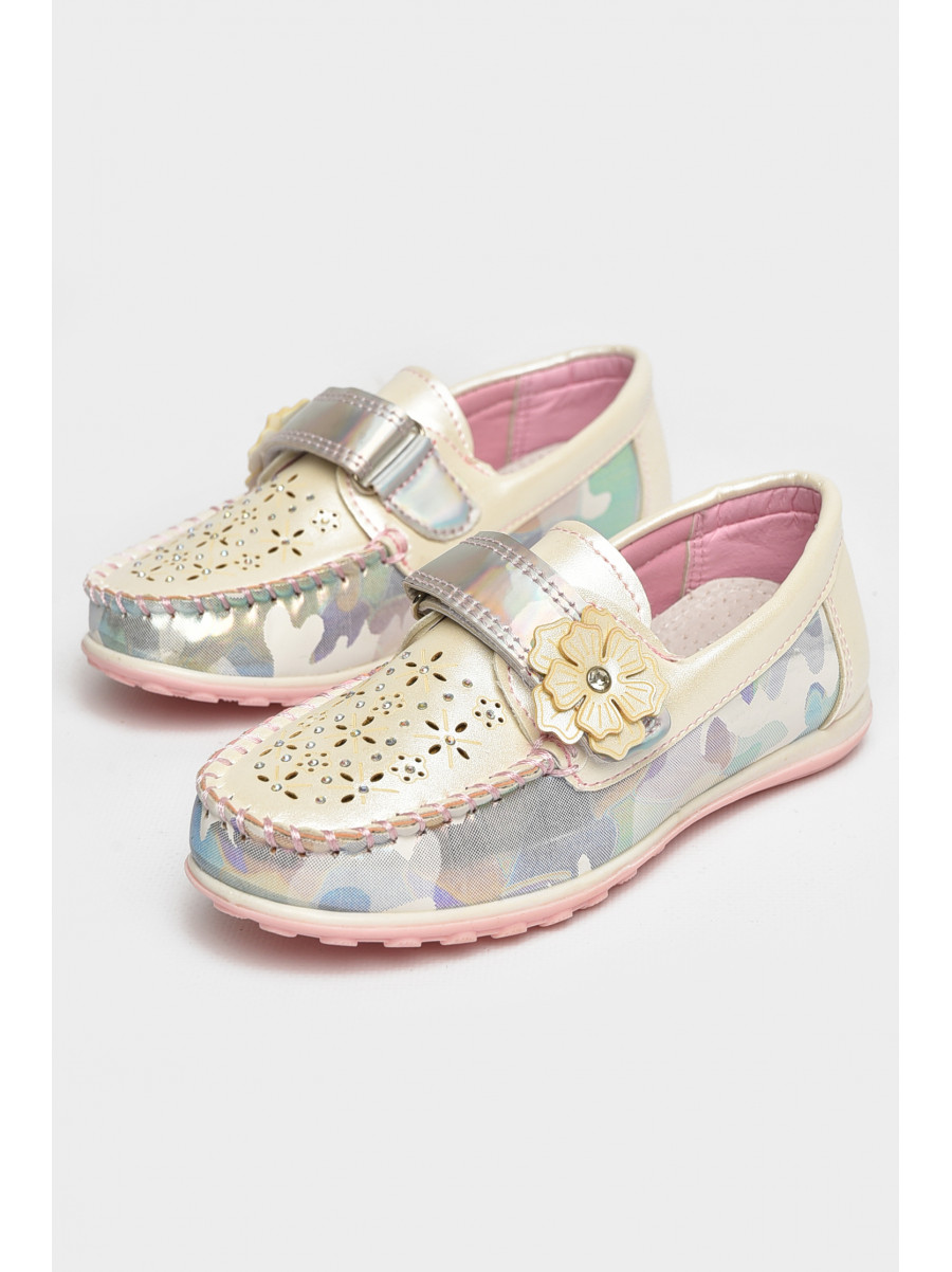 Мокасини дитячі для дівчинки білого кольору 18305-1 209445C