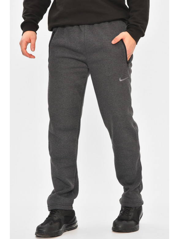 Спортивные штаны мужские на флисе темно-серого цвета 0411 209446C