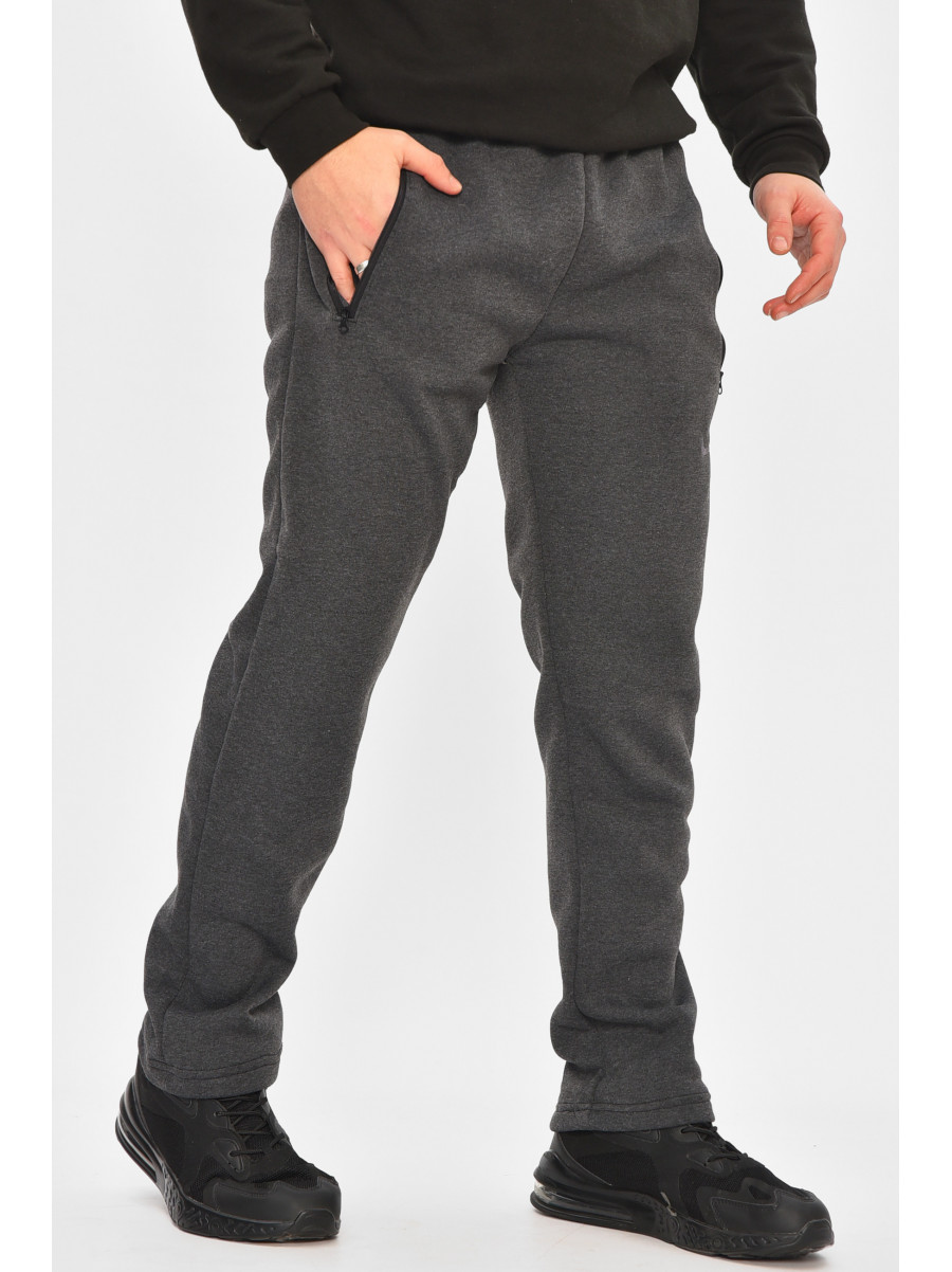 Спортивные штаны мужские на флисе темно-серого цвета 0411 209446C