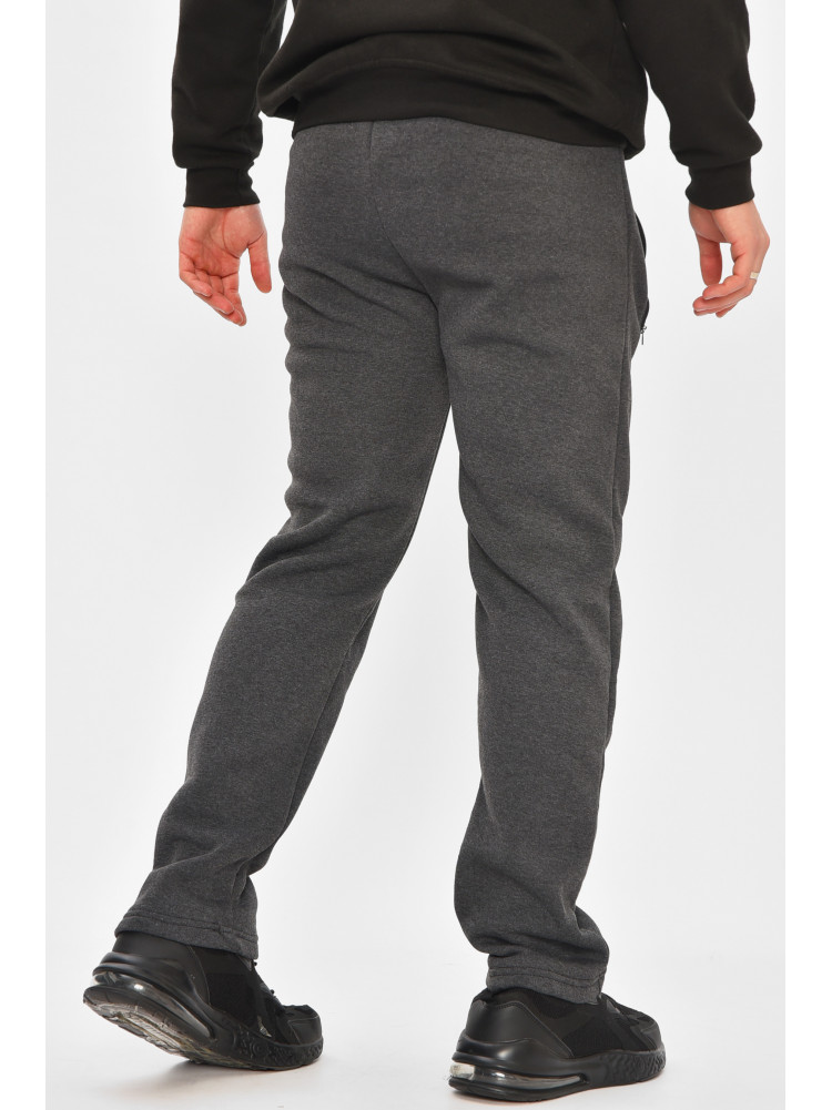 Спортивные штаны мужские на флисе темно-серого цвета 0411 209446C