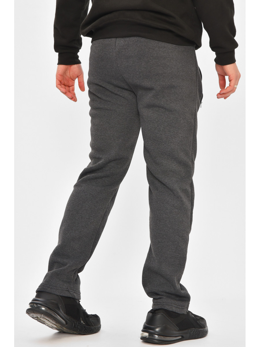 Спортивные штаны мужские на флисе темно-серого цвета 0411 209446C