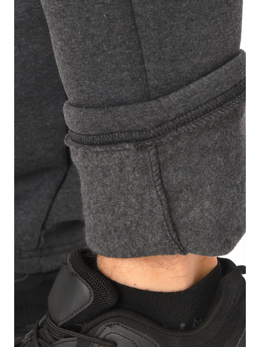 Спортивные штаны мужские на флисе темно-серого цвета 0411 209446C