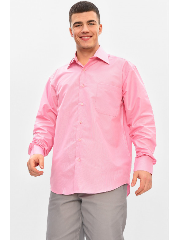Рубашка мужская полубатальная розового цвета с принтом L1036 209448C