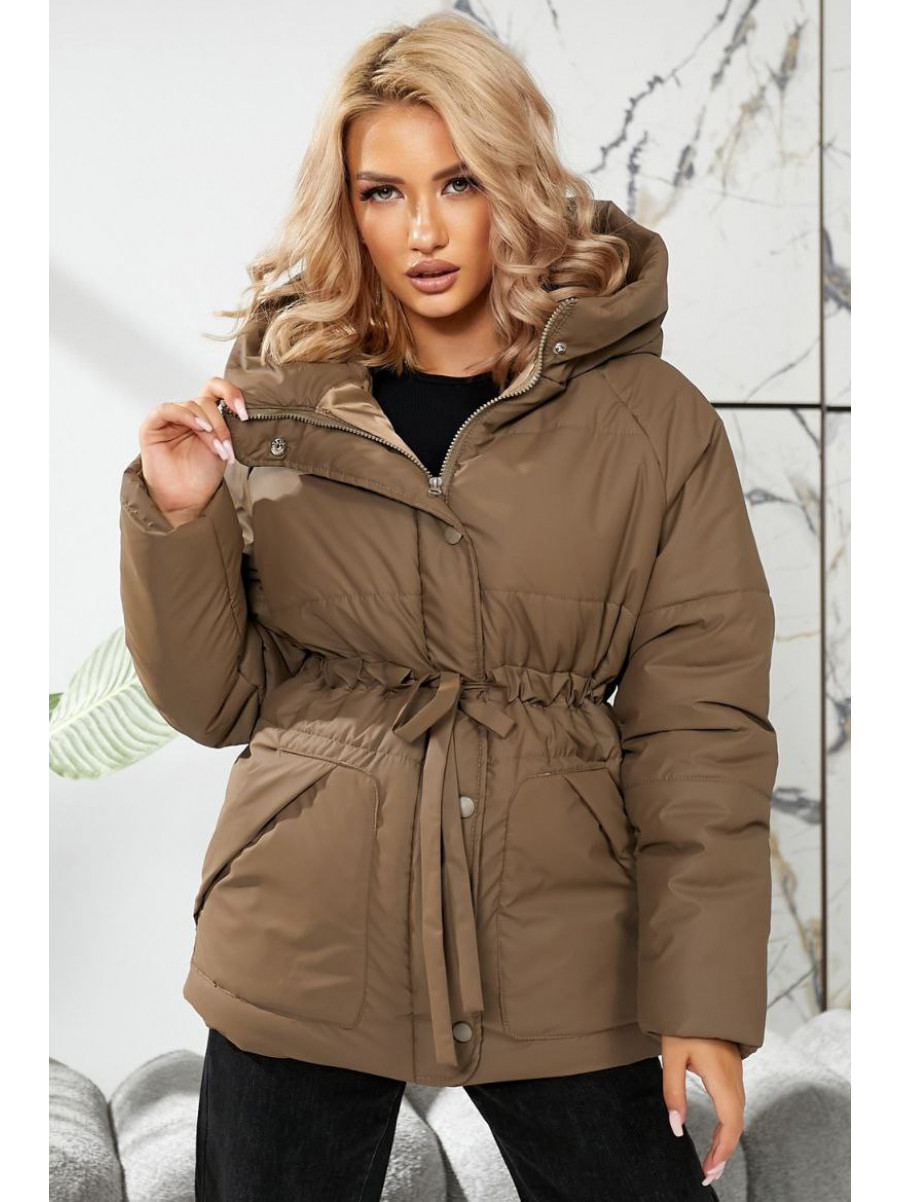 Куртка женская демисезонная коричнивого  цвета 292 209449C
