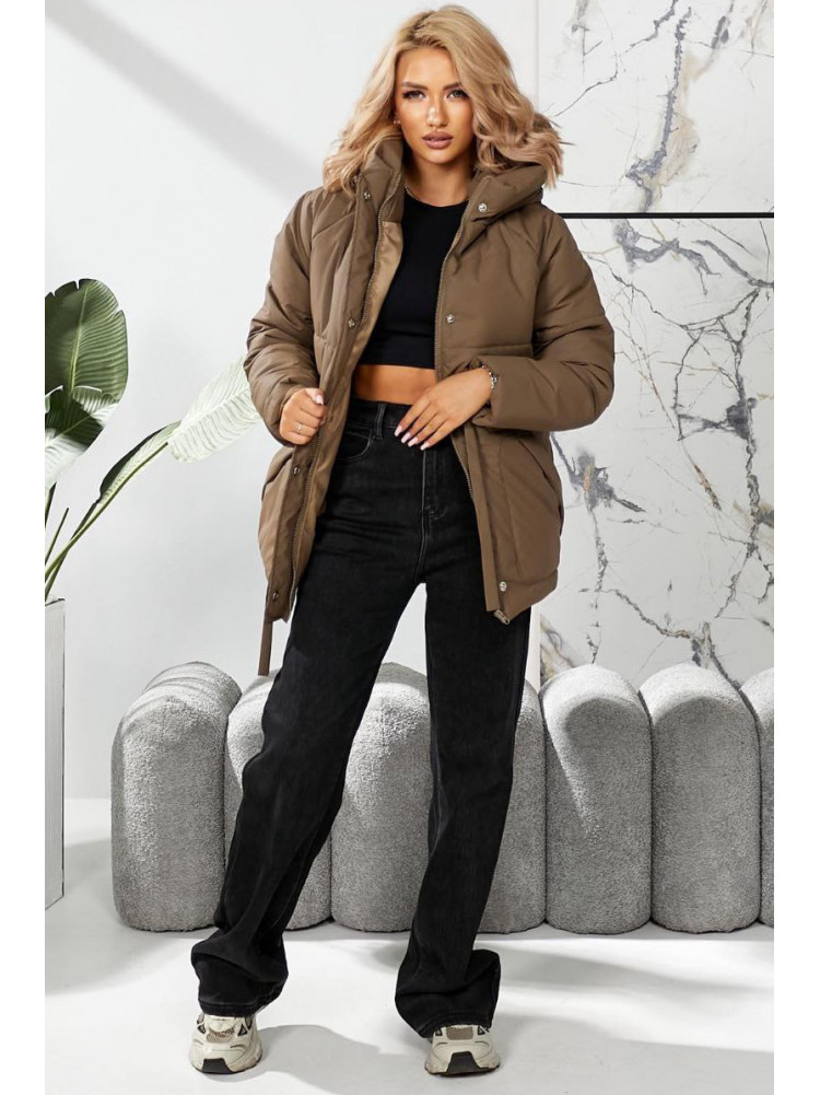Куртка женская демисезонная коричнивого  цвета 292 209449C
