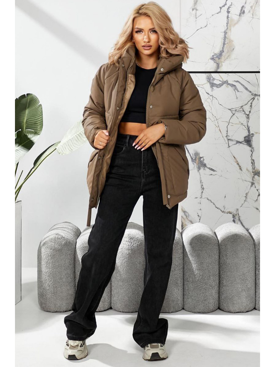 Куртка женская демисезонная коричнивого  цвета 292 209449C