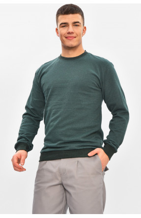 Світшот мужской однотонный на флисе темено-зеленог цвета 112 209450C