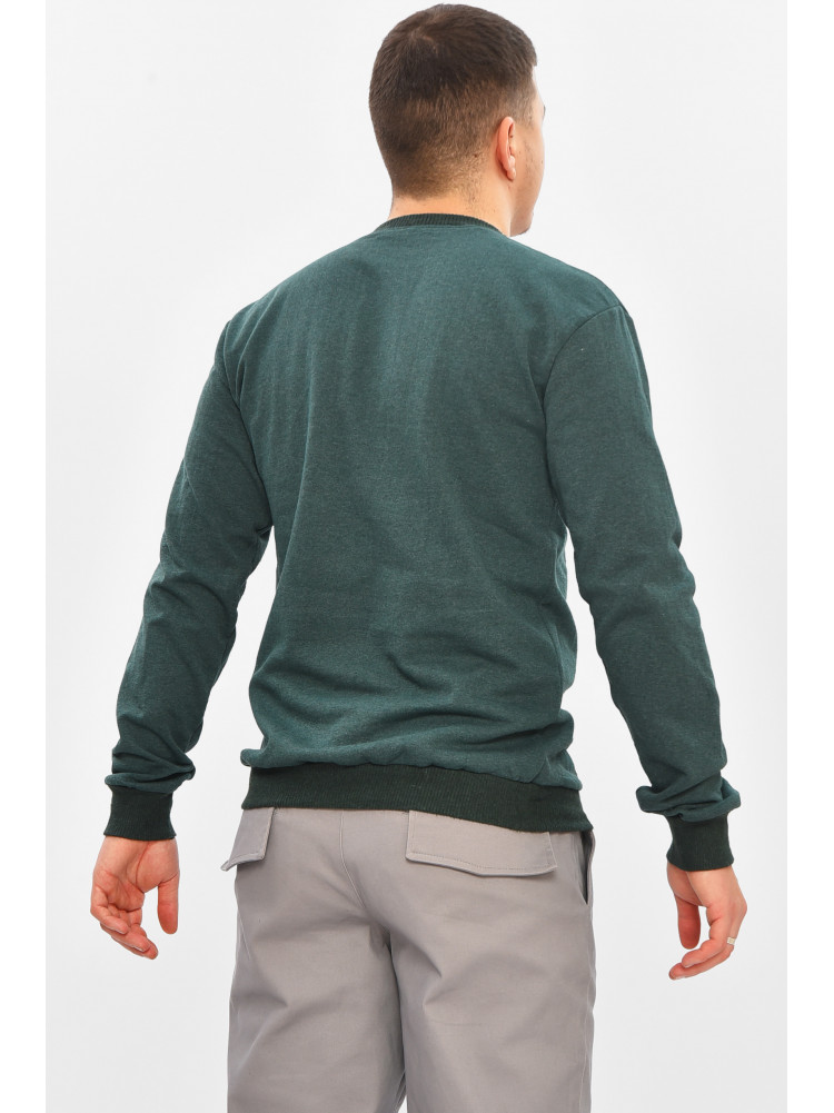 Світшот мужской однотонный на флисе темено-зеленог цвета 112 209450C