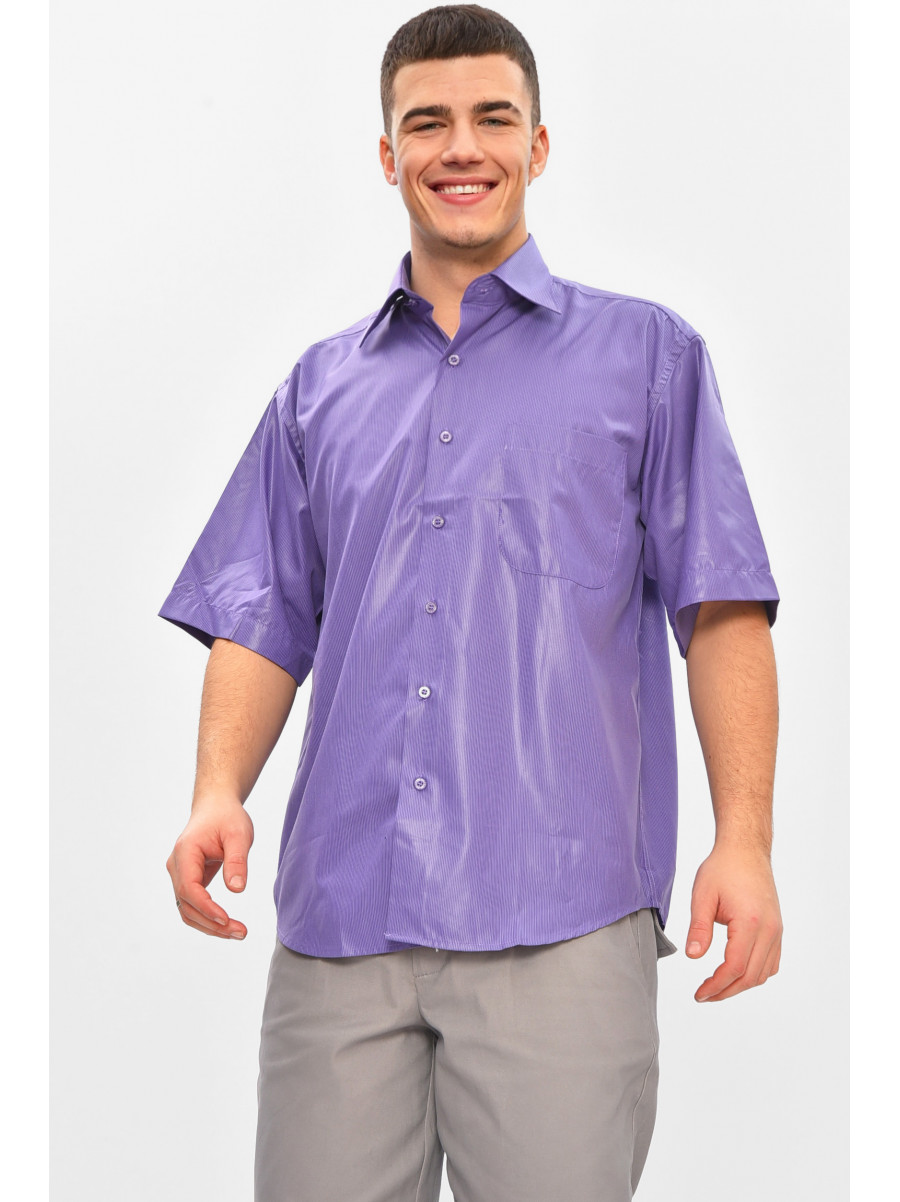 Сорочка чоловіча напівбатальна фіолетового кольору з принтом M1041-S 209451C