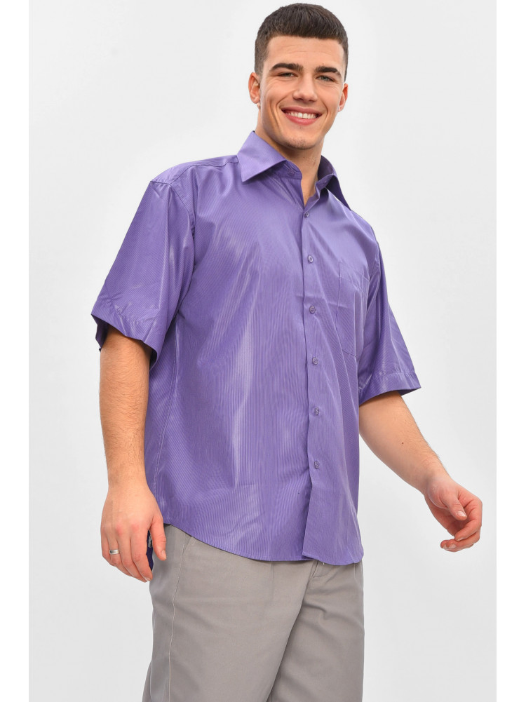 Сорочка чоловіча напівбатальна фіолетового кольору з принтом M1041-S 209451C