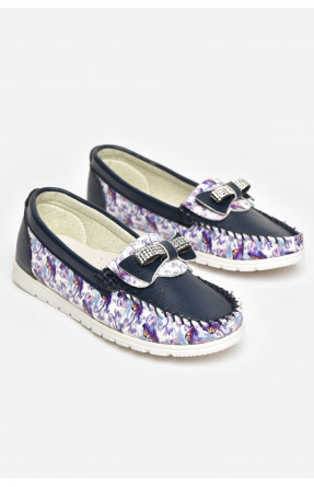 Мокасини дитячі для дівчинки темно-синього кольору 1735-7 209452C
