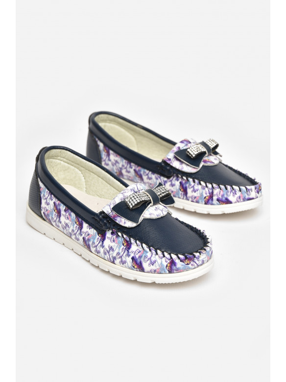 Мокасини дитячі для дівчинки темно-синього кольору 1735-7 209452C
