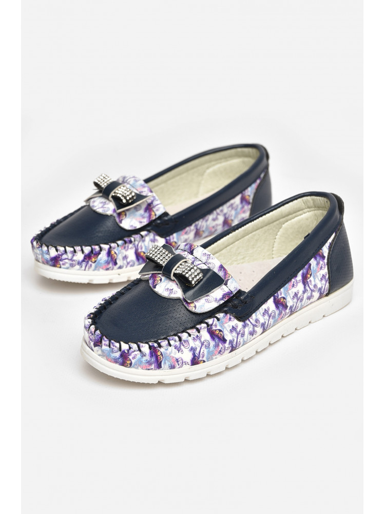 Мокасини дитячі для дівчинки темно-синього кольору 1735-7 209452C