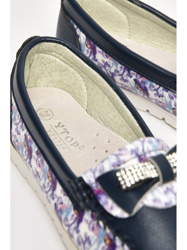 Мокасини дитячі для дівчинки темно-синього кольору 1735-7 209452C