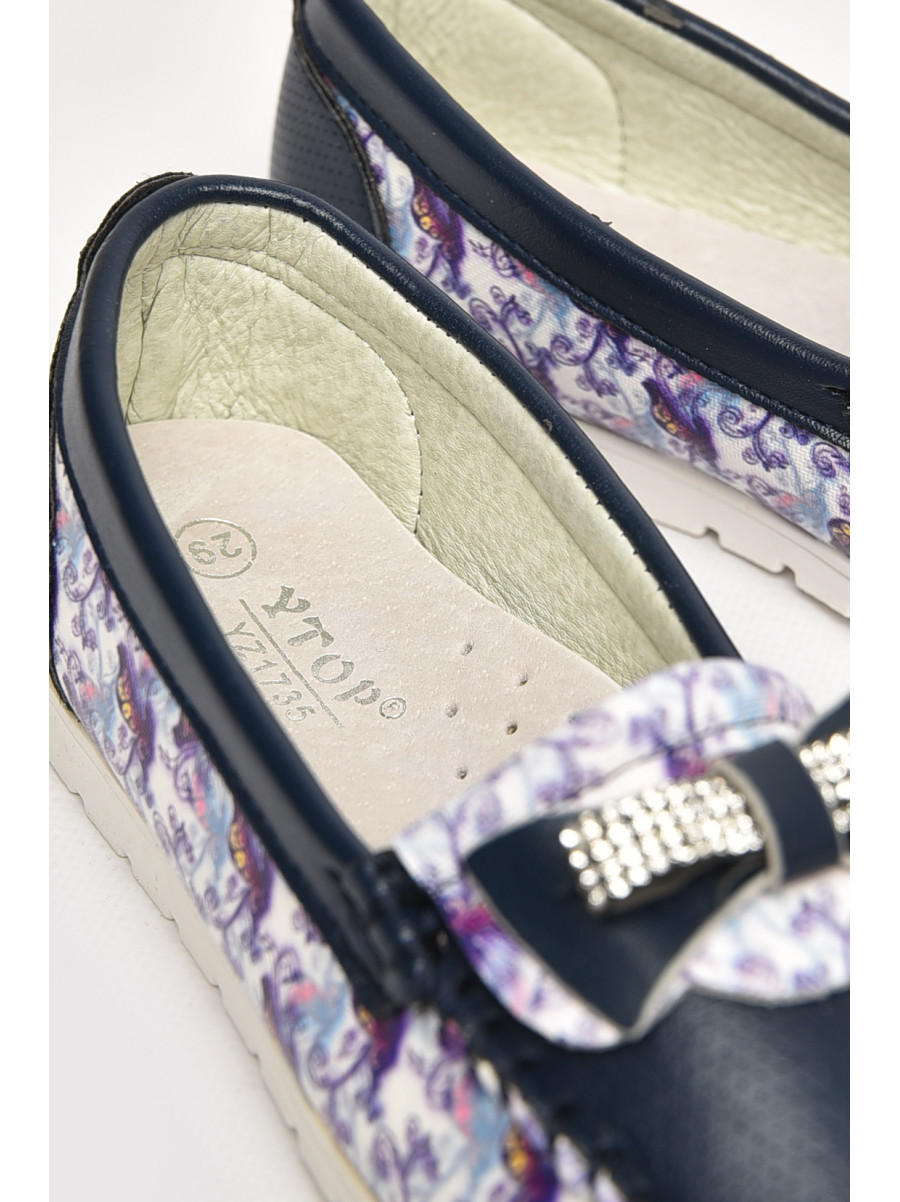 Мокасини дитячі для дівчинки темно-синього кольору 1735-7 209452C