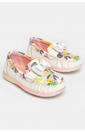 Мокасини дитячі для дівчинки білого кольору 115-1 209453C