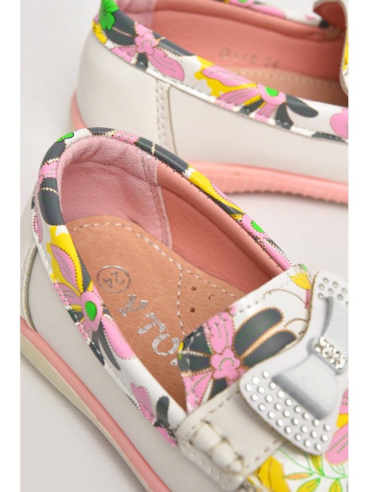 Мокасини дитячі для дівчинки білого кольору 115-1 209453C