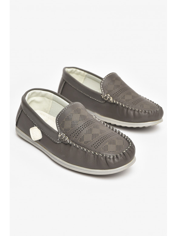 Мокасини дитячі для хлопчика темно-сірого кольору 9001-9 209455C