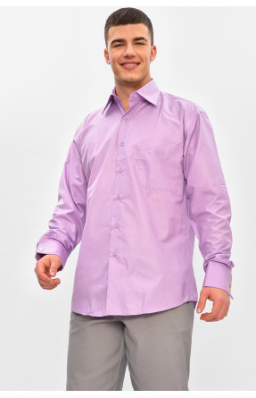 Рубашка мужская однотонная сиреневого цвета L0808 209458C