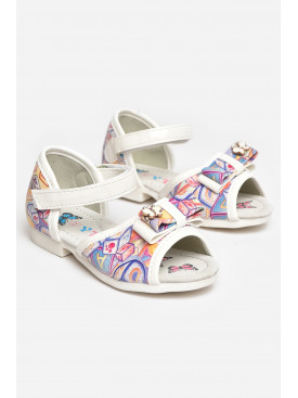 Босоножки для девочки белого цвета 717-1 209460C