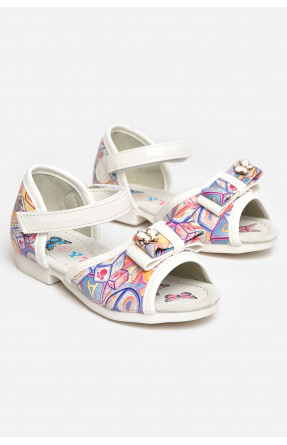 Босоніжки для дівчинки білого кольору 717-1 209460C