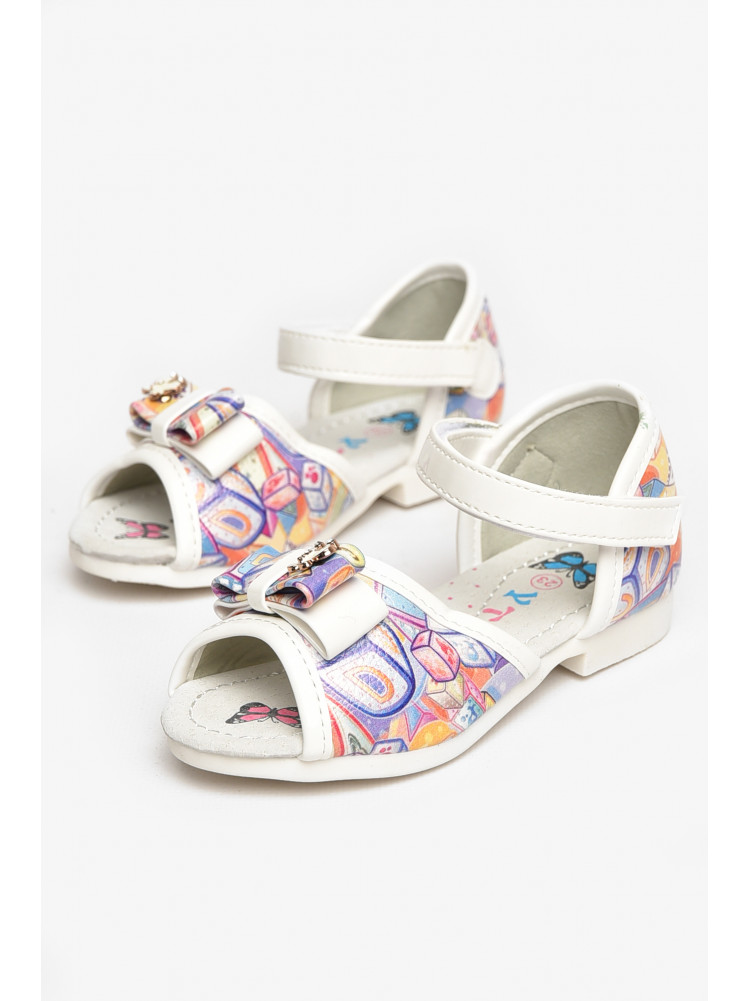 Босоніжки для дівчинки білого кольору 717-1 209460C