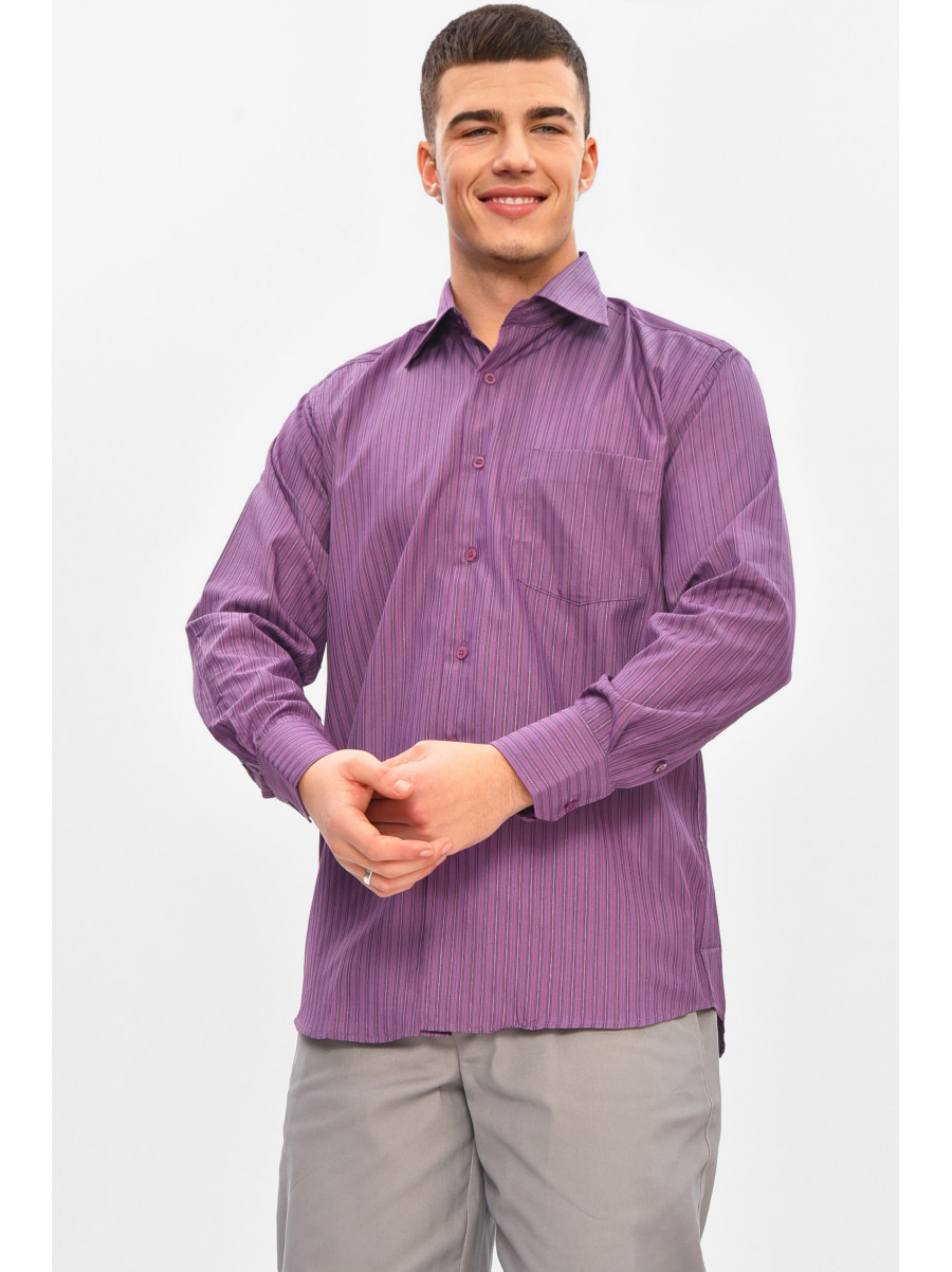 Рубашка мужская однотонная фиолетового цвета BTT1239 209464C