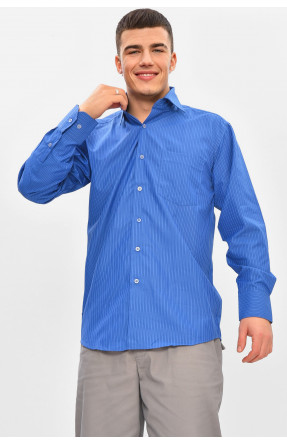 Рубашка мужская однотонная синего цвета BTT516 209467C