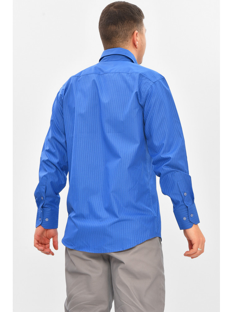 Рубашка мужская однотонная синего цвета BTT516 209467C