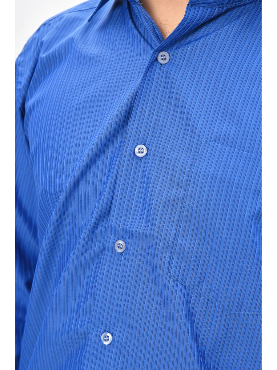 Рубашка мужская однотонная синего цвета BTT516 209467C