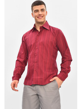 Сорочка чоловіча однотонна бордового кольору BTT1252 209468C
