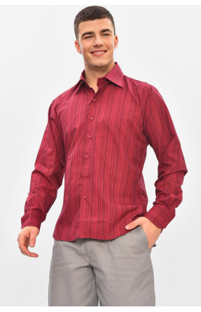Рубашка мужская однотонная бордового цвета BTT1252 209468C