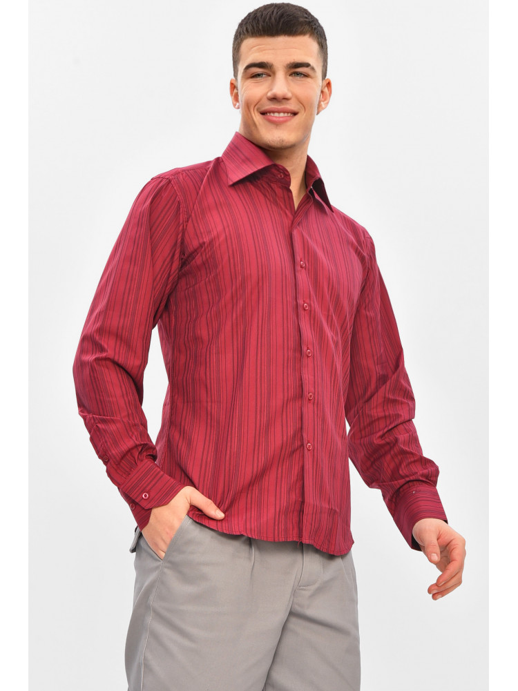 Рубашка мужская однотонная бордового цвета BTT1252 209468C