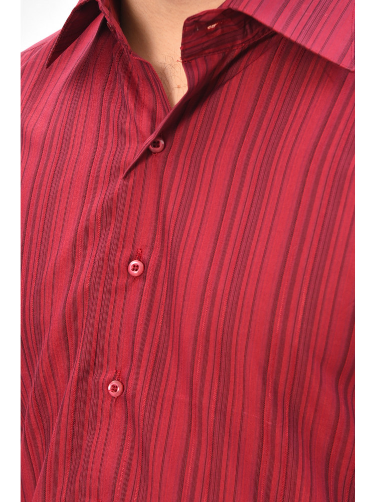 Рубашка мужская однотонная бордового цвета BTT1252 209468C